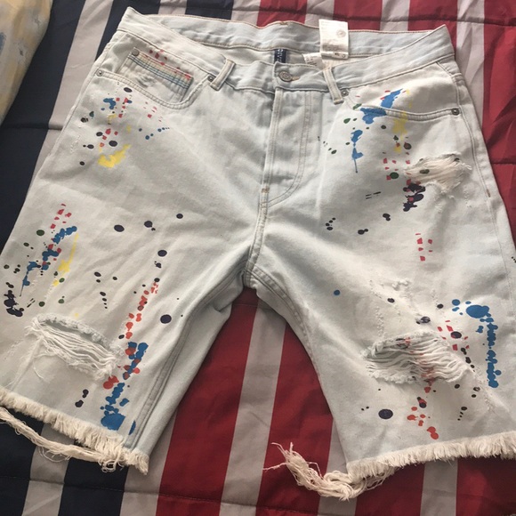 H\u0026M | Shorts | Hm Paint Splattered Jean 